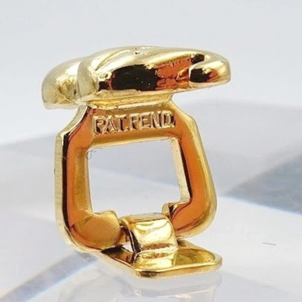 VTG Elephant Cufflinks Shirt Studs Set Gold Tone Formal Tuxedo USA Boxed